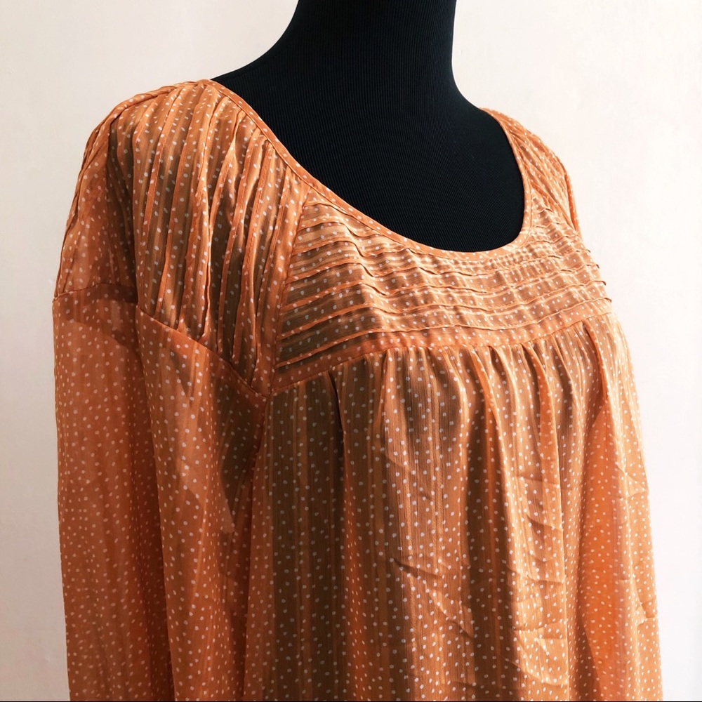 Lauren Conrad Sheer Polka Dot Peasant Top